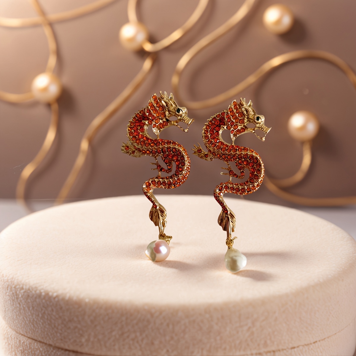 French Retro Dragon Design Intricate Pave Jewelry